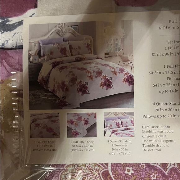 Bella Haven Floral Full Size 6 piece Sheet Set - NwT - Picture 3 of 5
